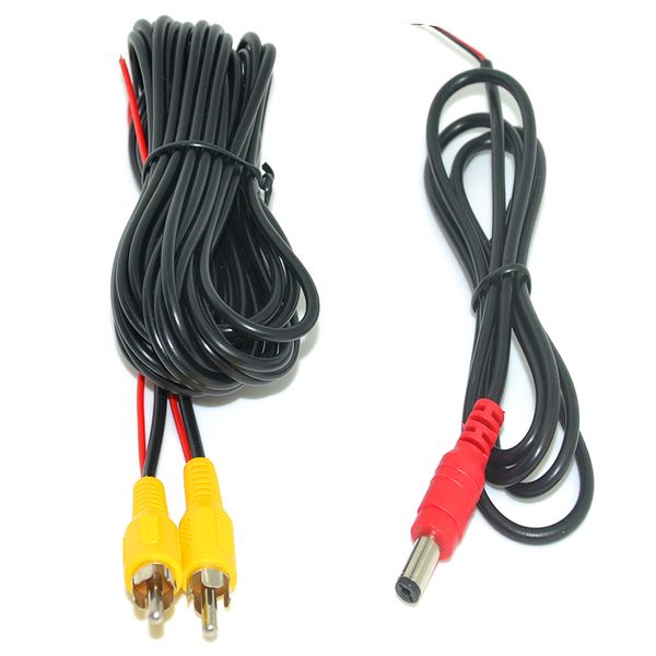 Cable de video de 6-20 m RCA con línea eléctrica para estacionamiento de automóvil Vista trasera Vista trasera Conecte el monitor de automóviles Monitor de automóvil Cable de activación de DVD Opcional