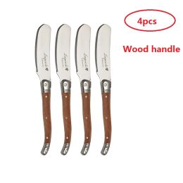 6.25 '' 4pcs Laguiole arc-en-ciel beurre couteau fromage épandonneurs de desserts crème couteau outils de dessert