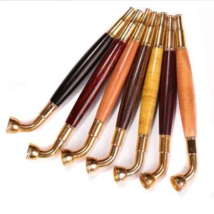 6.25 pouces en bois Filtres de tuyaux de fumer en métal en bois Tobacco Cigarette Hand Herb Herb Pipes Poince Bouth Poince Tool accessoires pour la plate-forme d'huile