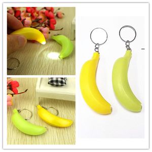 Torches 6 * 2cm Mini lampe de poche LED banane porte-clés création sac sûr téléphone voiture pendentif porte-clés jouets de noël cadeaux