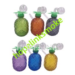 Quemador de aceite de vidrio de piña de 6,2 pulgadas de alto Burbujeadores Pipas de agua Accesorios para fumar con bola de quema de aceite extraíble y color de boquilla al azar