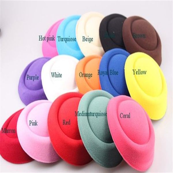 6 3 16 cm 15 couleur MIini Top Fascinator chapeaux Base Fedora chapeau pince bricolage cheveux accessoires pilulier hats303s