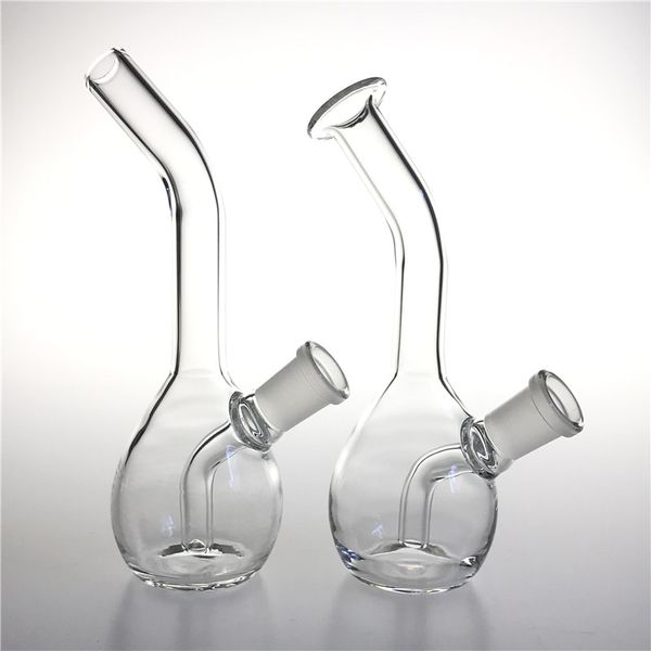 6 pulgadas Glass Egg Handle Pot Bong con Hookah 14 mm Mujer Grueso Pyrex Recycler Oil Rigs Bongs Flat Straight Month para fumar pipas de agua