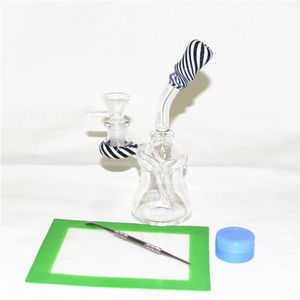 6,3 pouces Mini Recycle Rigs Verre Bécher Bong Inline Perc Narguilés Dab Rigs 5mm D'épaisseur Tuyau D'eau Avec Quartz Banger