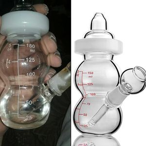 6,3 pouces Mini Babinet Babinet épais Bangs d'eau en verre Fumer des tuyaux en verre Bubbler des plates-formes de bangs uniques avec du tabac de 14 mm pour fumer