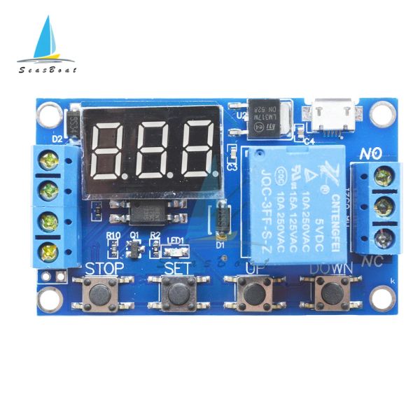 6-30V LED Digital Relé del módulo Interruptor de activación Tiempo de retraso Circuito Temporizador Ciclo ajustable