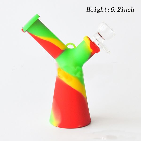 Narguilés 6,3 pouces en forme de Y en silicone Bong Dab Rig Mini Pipe à eau portable Fumer de l'huile de narguilé