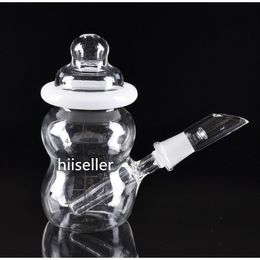 6.3 pouces petit bang narguilés recycleur Dab Rigs biberon verre tuyau de fumée barboteur en verre avec bol de 14 mm