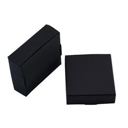 6 4 6 4 2 Boîtes d'emballage en carton noir 8cm Boîtes de papier kraft décoratifs bricolage Boîtes de savon à la main Boîtes en carton 50pcs LOT221Q