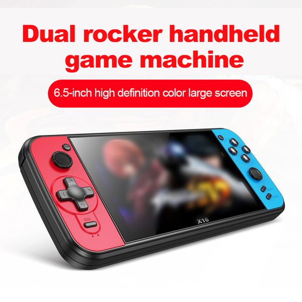 6.5 pouces plus de 1000 jeux d'arcade grand écran joueurs de jeux portables X16 HD écran couleur Rocker Double rétro accessoires de jeux pour ordinateur portable