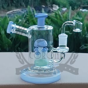 6,5 pouces verre dab rig bong narguilé en ligne perc bleu fumer plates-formes pétrolières avec quartz banger