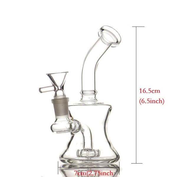 Narguilés 6,5 pouces Mini Bong Tuyaux d'eau en verre Bongs Pyrex épais avec bécher à joint femelle de 14 mm petite plate-forme de dab d'huile