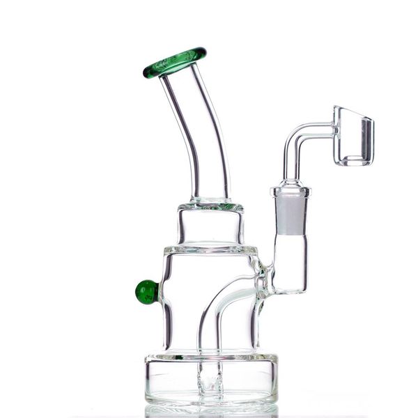 6,5 pouces Mini Bongs En Verre Conduites D'eau Narguilé 14mm Joint Bent Neck Oil Dab Rig Accessoires Pour Fumer