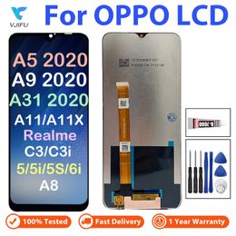 6.5 "Origineel voor OPPO A5 A9 2020 LCD Display A11 A11X A8 Touchscreen Digitizer -assemblage voor Oppo Realme C3 6i Pantalla vervangen
