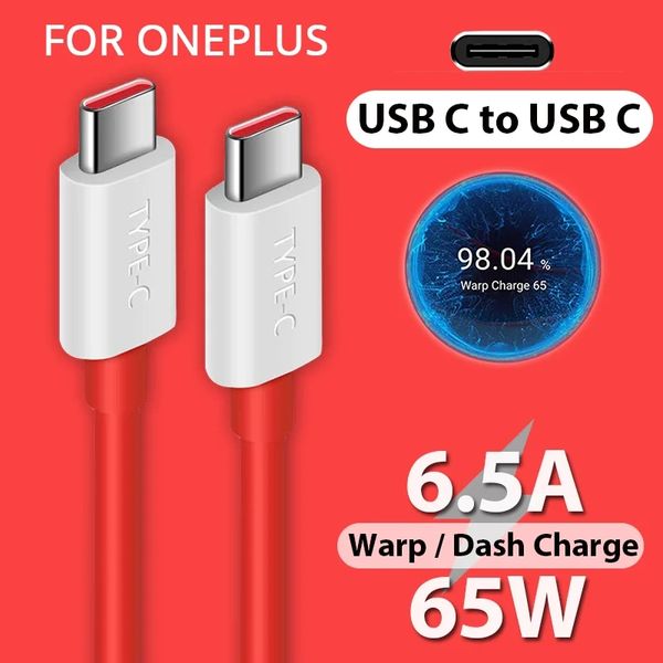 Câble de Charge rapide 6,5a 65W USB PD USB C pour Oneplus 8T Oneplus 9 8r 8 7 Charge de chaîne pour interface type-c câble de Charge de téléphone