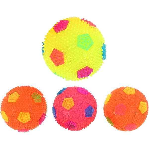 Balón de fútbol LED intermitente de 6,5 Cm, pelotas hinchables con pinchos, iluminación de sonido, masaje, fútbol, juguetes para niños, juguete chirriante para recuerdo de fiesta