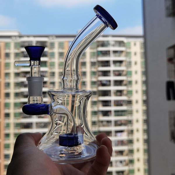 6,5 pouces Mini narguilés bécher verre Bong Dab plates-formes pétrolières conduites d'eau Shisha Ashcatcher percolateur Banger avec Joint 14mm Banger Bowl