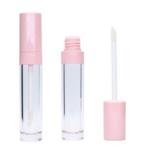 Tubos de lápiz labial vacíos de 6.5ML Tubos de brillo de labios rosados Botellas transparentes Delineador de ojos contenedor de rímel