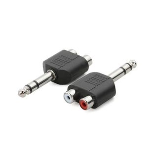6,5 mm mannelijke plug naar 2 dubbele RCA vrouwelijke Jack Audio Mono Connector Converter RCA Female AV Mono Interface Audio -adapter