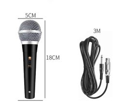 Micrófono dinámico con cable de 6,5 mm Micrófono profesional Mike Microfone para cantar KTV Mezclador Sistema de micrófono de karaoke Amplificador de potencia PA Altavoz 3M
