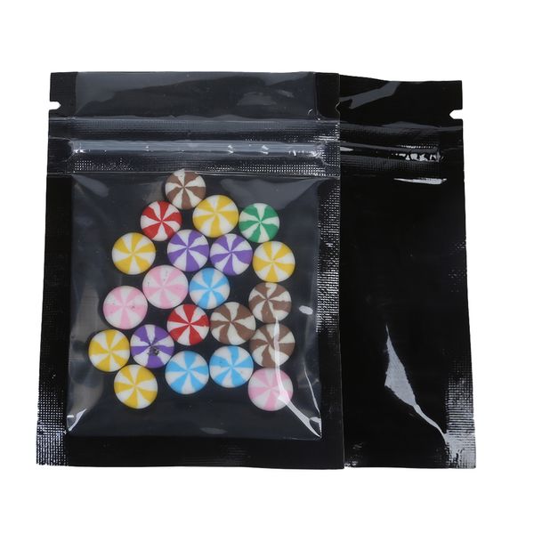 6.5x9cm(2.5x3.5in) 100X brillant translucide déchirure pochette plate Mylar refermable petit sac en plastique