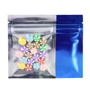 6.5x9cm (2.5x3.5in) Clear Front Aluminium Folie Mylar Flat Tear Notch Small Zip Lock Bags White Package Bag