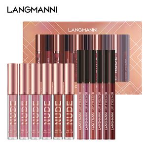 6 + 6 12 Pcs Lip Liner Gloss Set Velours Mat Lèvres Teinte Nude Étanche Longue Durée Crayon À Lèvres Lisse Femmes Sexy Beauté Cosmétique