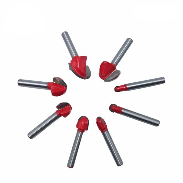 6/6 / 6,35 mm à billes de bille de bille de nez bit de frappe rond Cutter pour bois CNC Radius Core Board