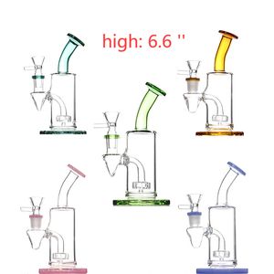 6.6 pouces mini verre bizarre d'huile d'huile de bang tuyau d'eau petit barboteur dab bongs avec bol