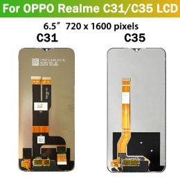 6.6 "Original pour OPPO REALME C35 RMX3511 Affichage de l'écran tactile Remplacement de l'ensemble de numéros pour le cadre REAL C31 RMX3501LCD