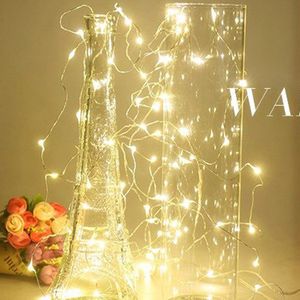 Guirlande lumineuse étoilée de 2 m, 20 micro LED sur fil de cuivre argenté, 2 piles CR2032 incluses, fonctionne pour centre de table de mariage, fête, table de Noël, décoration RVB crestech