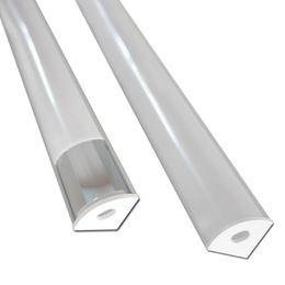 6.6ft / 2 meter V-vormig LED-aluminium kanaalsysteem met melkachtige afdekking, eindkappen en montageclips, aluminium profiel voor LED-striplichtinstallaties Zeer eenvoudig usastar