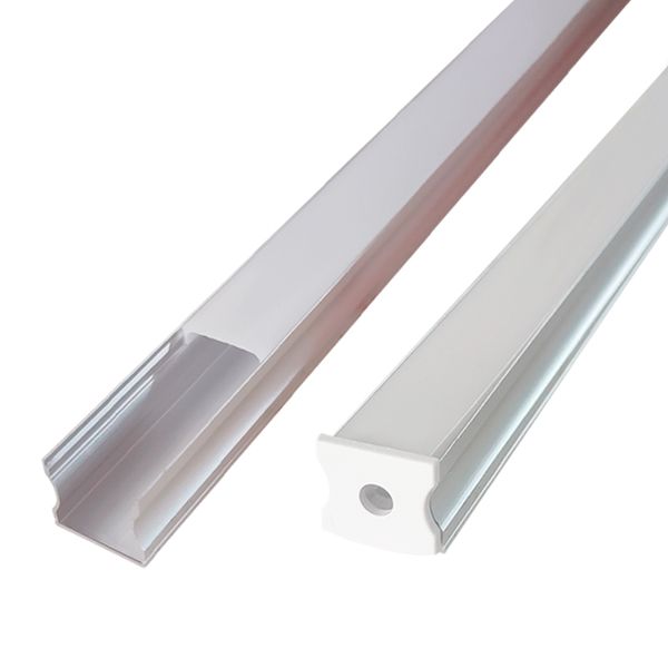 Système de canaux en aluminium LED en forme de V de 6,6 pieds/2 mètres avec couvercle laiteux, embouts et clips de montage, profil en aluminium pour installations de bandes lumineuses à LED très facile