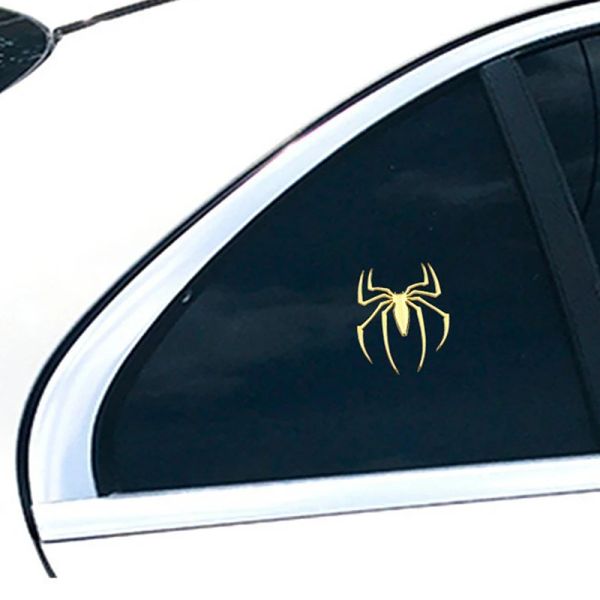 6 * 7,5 cm autocollants de voiture en métal 3D Spider Car Logo Gold / Silver Car Styling Accessoires Sticker Sticker Chrome Spider Badge Emblem