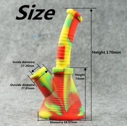 Narguilés 6.7 '' design Silicone Water Pipe Mini Beaker Bong incassable Oil Rig tabac bong avec Downstem 14mm