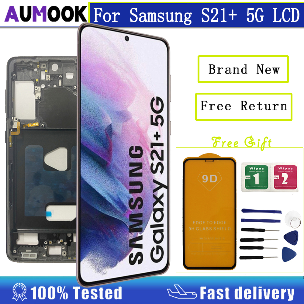 6.7" OLED Display For Samsung Galaxy S21+ 5G LCD With Frame Touch Screen Digitizer For Samsung S21+ Display SM-G996B/DS Replacement Parts SM-G996U SM-G996N LCD Assembly
