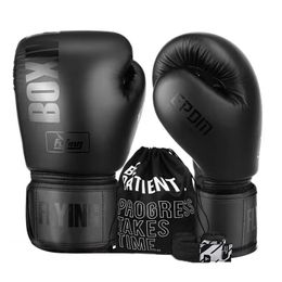 6 8 10 12 14 oz Guantes de boxeo Muay Thai para hombres y mujeres Guante de entrenamiento de cuero PU para luchar Kickboxing Artes marciales mixtas 240122