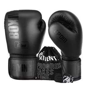 6 8 10 12 14oz Gants de boxe Muay Thai pour hommes femmes Gant d'entraînement en cuir PU pour combattre le Kickboxing Arts martiaux mixtes 240111