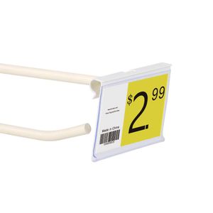 6/8/10x4/4,5 cm PVC Plastic prijskaartje Label Display houders clips voor supermarktplankhaakrek in wit/helder 100 stks