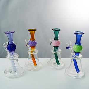 6.8 Pouce Droite Perc Narguilés N Trous Heady Bongs Embouchure Évasée Forme De Boule 14mm Joint Femelle Bong En Verre Huile Dab Rig