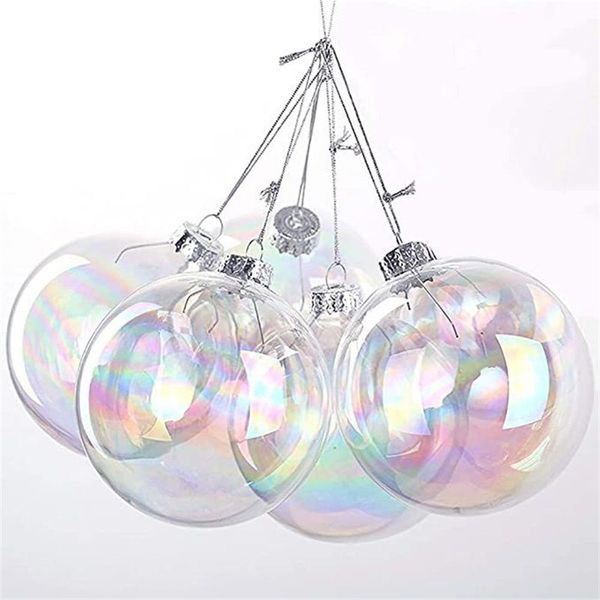 6 / 8cm Verre Boule suspendue Décorations de Noël Arbre Drop Ornements Boule irisée Boules Sphère Home Mall Pendentif Décoration RRE14651