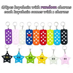 6/8pcs 1 Chaque couleur de porte porte-clés Charmes de chaussure Holder Star Forme Courteuse pour la voiture Accessoires Personnalifiés Décoration Cool Key Gift 240522