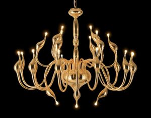 18-9-12-14/18/24 Lights Gold Modern Hanglampen Grote Kroonluchter LED Swan Kroonluchter Plafondlamp Slaapkamer Woonkamer Decoratie Verlichting