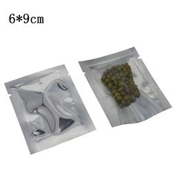 6 * 9 cm (2.36'''x3.54 '') Warmte Sealable Open Top Clear Front Mylar Food Packing Bag 500 stks / partij Gedroogde Koffie Poeder Geur Proof Vacuüm Opbergtas