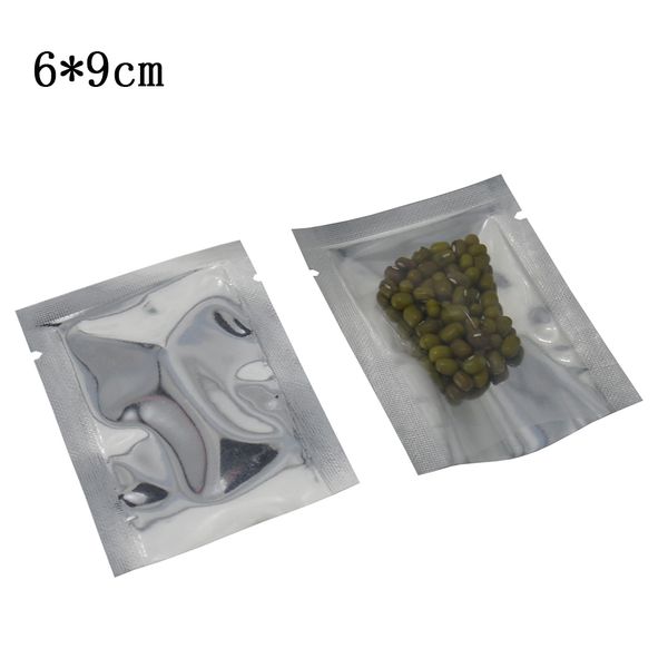 6 * 9 cm (2,36 '' x 3,54 '' ) Scellable à la chaleur Open Top Clear Front Mylar Food Packing Bag 500 pcs / lot Séché Café Poudre Odeur Preuve Sac De Stockage Sous Vide