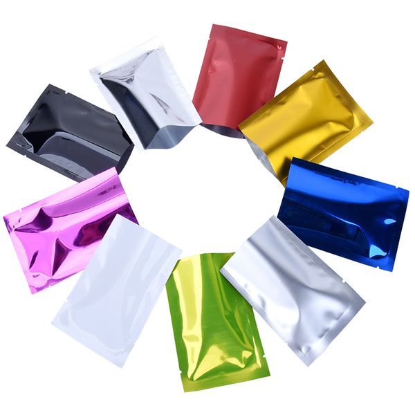 6*9 cm 200 unids/lote bolsas de Color púrpura bolsa de papel de aluminio con sellado térmico con apertura superior para embalaje de alimentos electrónicos