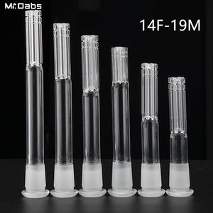 Accesorios para fumar Difusor de vástago inferior de vidrio armado 6 con vástago inferior de vidrio de unión hembra de 14 mm a macho de 19 mm para tuberías de agua de bongs de vidrio