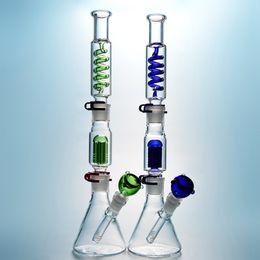 6 Arms Tree Perc Hookahs Condensor Coil Glass Bong Build A Bongs 18mm Female Joint Freezable Water Pipe Met Diffuus Downstem Bowl Oil Dab Rig