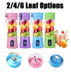 6 Blades Fruit Vegetable gereedschap Elektrische Juicer Cup Mini draagbare USB -oplaadbare sapblender en mixer 2 4 6 Leaf Plastic Making Cups Machine