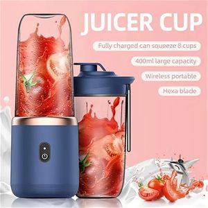 6 Lames Portable Juicer Cup Juicer Fruit Juice Cup Automatique Petit Presse-agrumes Électrique Smoothie Blender Ice Crush Cup Robot Culinaire